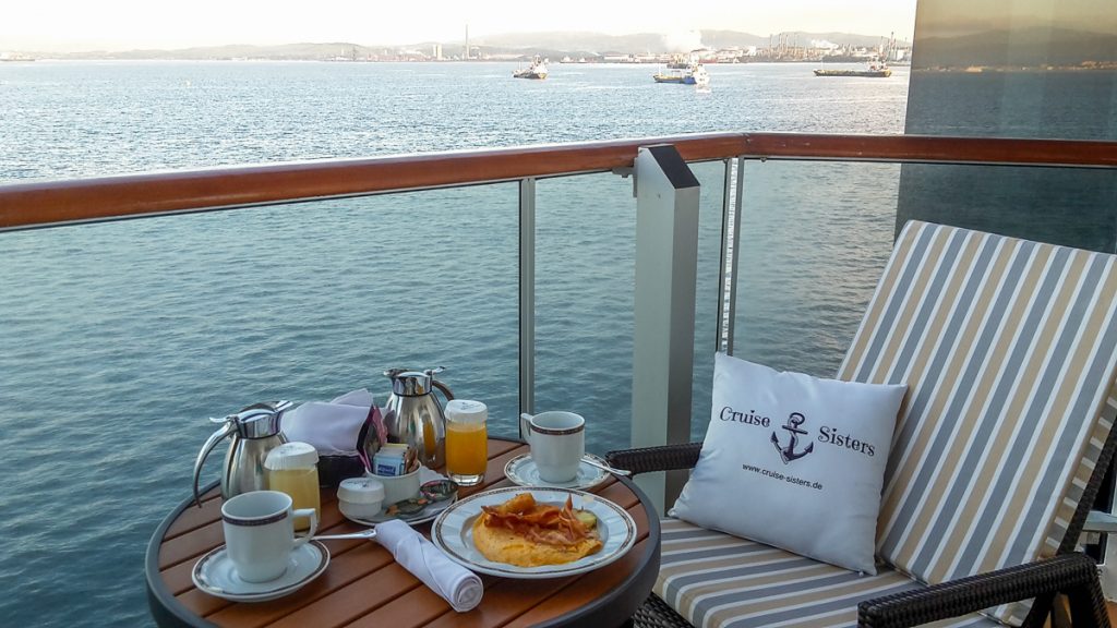 Breakfast on the Eurodam in the port of Gibraltar