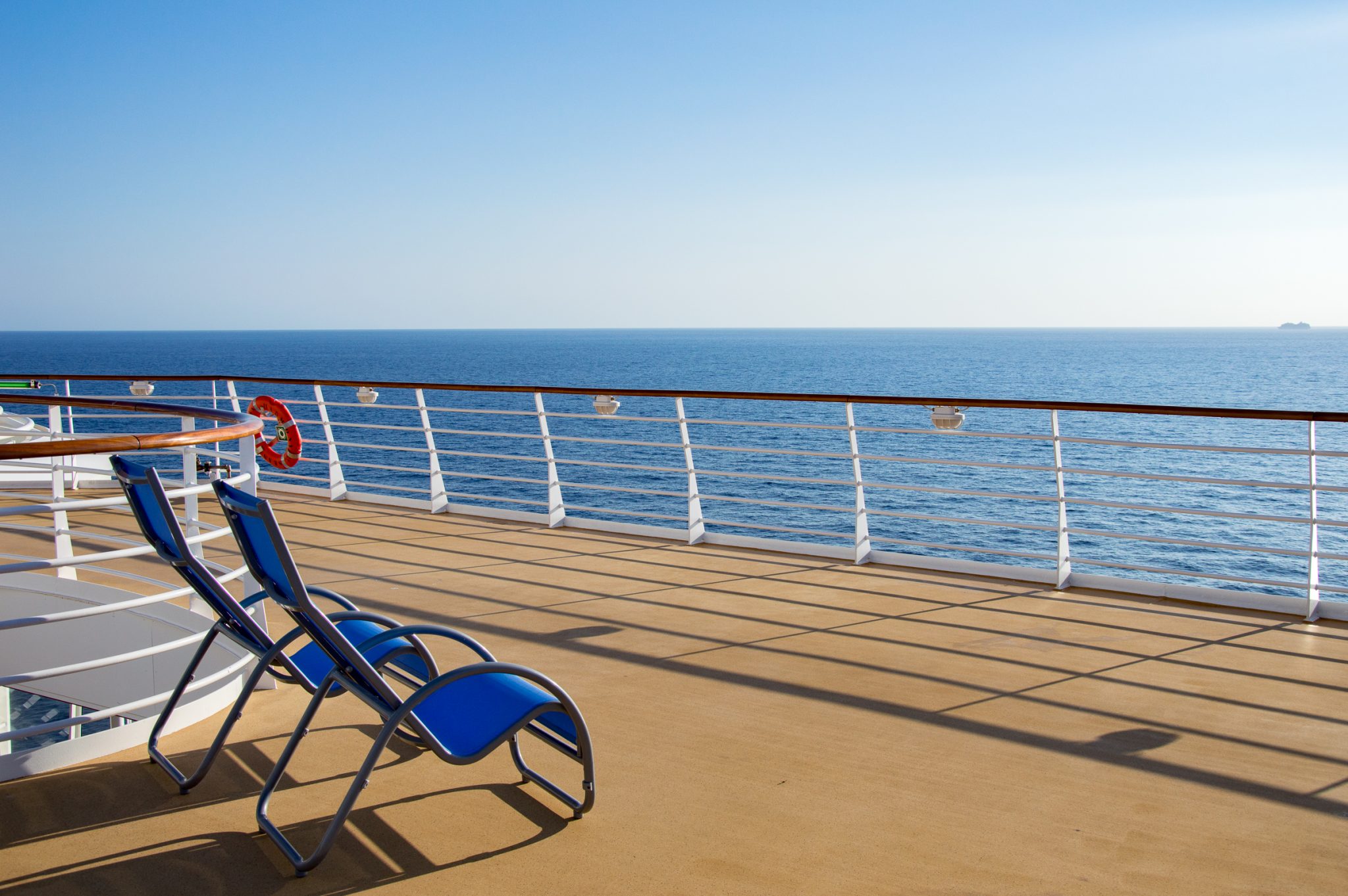 Sun lounger aboard the Harmony of the Seas